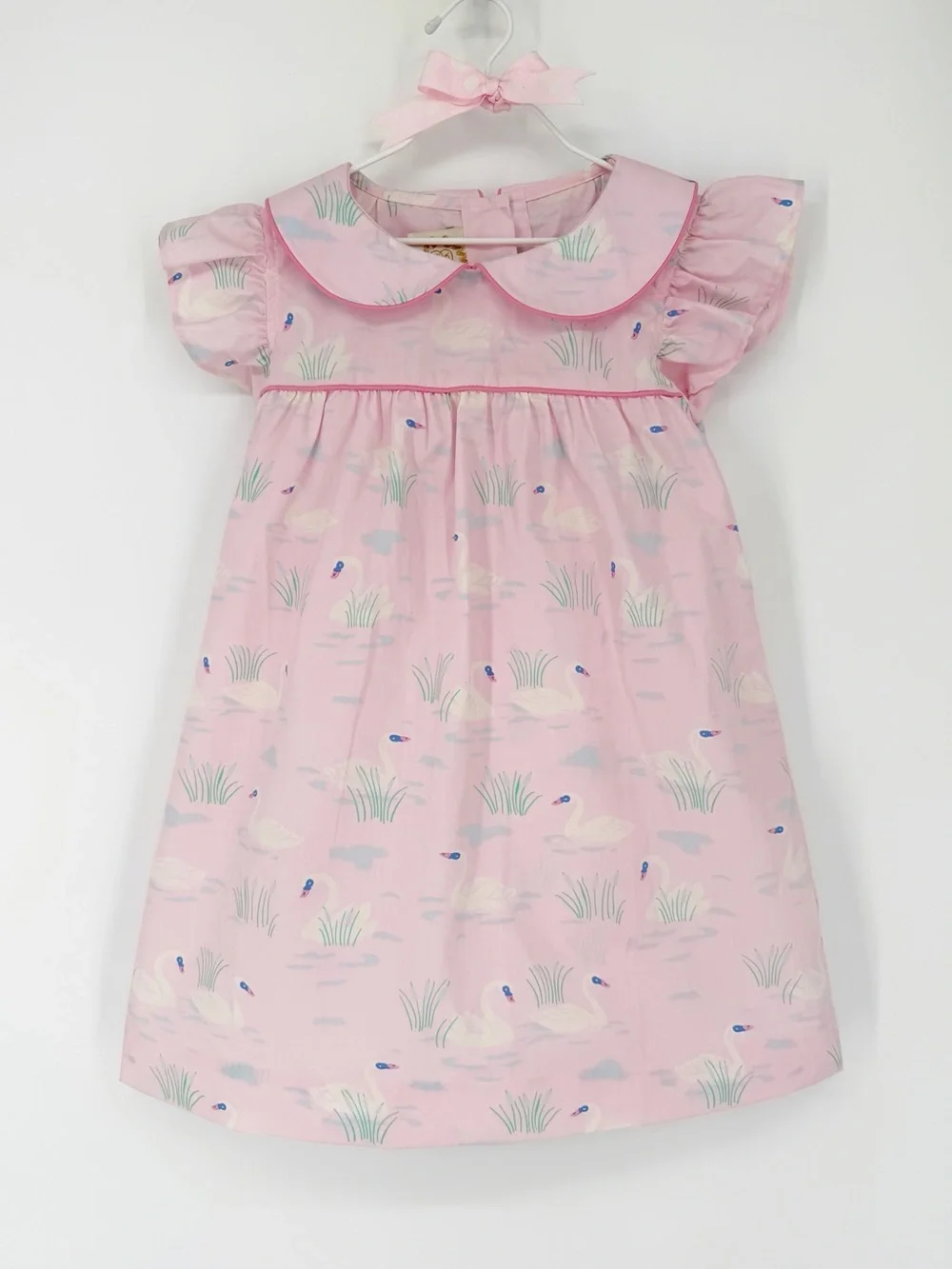 Beaufort Bonnet Company Swan In A Million Pink Short Sleeve Cotton Dress 7
